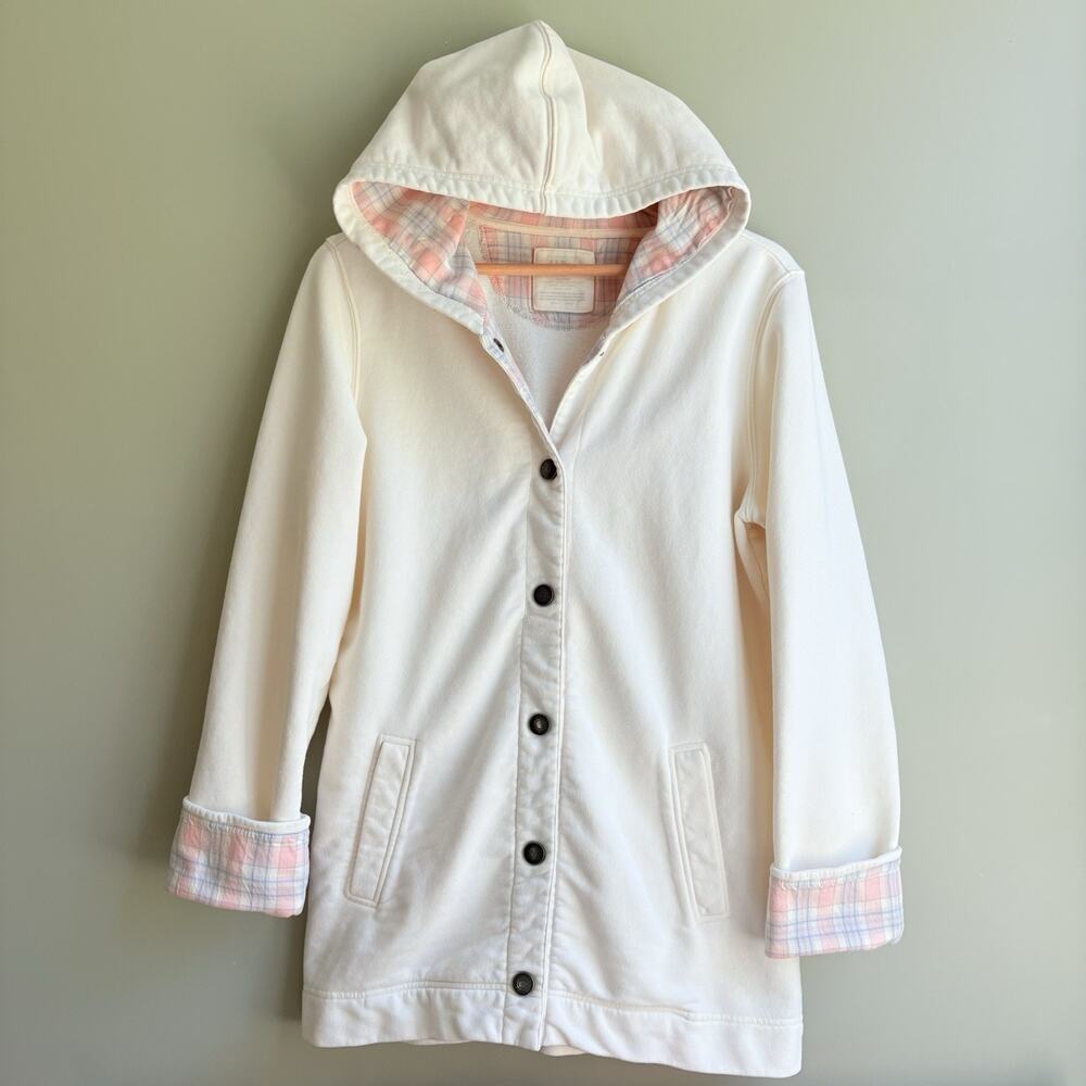 L.L. Bean Off-White Utility Jacket with Soft Pink Lining